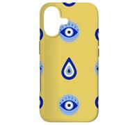 Carcasa para iPhone 17 Moderno Mal de Ojo Griego Mati Azul Y Amarillo Estética