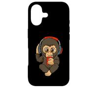 Carcasa para iPhone 17 Mono Kawaii con un Reproductor de música Retro Chillout Music Ape