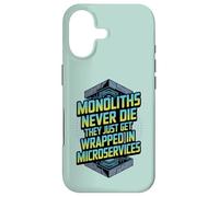 Carcasa para iPhone 17 Monoliths Never Die Funny Software Architecture Desarrollador