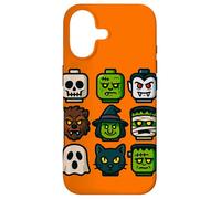 Carcasa para iPhone 17 Monster Faces Pop Art Gráfico de Estilo Bloque de Halloween