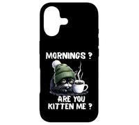 Carcasa para iPhone 17 Mornings Are You Kitten Me, Divertido, Gato Cansado, Amante del café