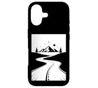 Carcasa para iPhone 17 Mountain Road Night Sky Wanderlust Biker Diseño Gráfico