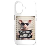 Carcasa para iPhone 17 Mugshot Style Art Cerdo Gafas De Sol Cerdos