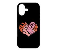 Carcasa para iPhone 17 Mujer All You Need Is Love Retro Groovy Vintage Heart Girl