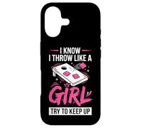 Carcasa para iPhone 17 Mujer de Cornhole, Divertida, Lanzo como una niña, Trato de Mantener el Ritmo