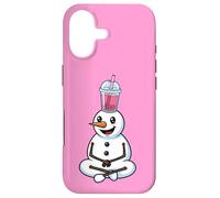 Carcasa para iPhone 17 Muñeco de Nieve con té de Burbujas Divertido Boba de Invierno