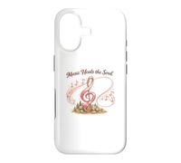 Carcasa para iPhone 17 Music Heals The Soul de Mujer con cáncer con Cinta Rosa