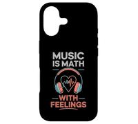 Carcasa para iPhone 17 Music Is Math with Feelings Headphones Heartbeat Art