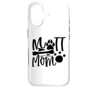 Carcasa para iPhone 17 Mutt Mom Paw Print Bone Silhouette Cita