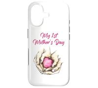 Carcasa para iPhone 17 My 1st Mother's Day: Mommy & Child Holding Heart - White