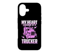 Carcasa para iPhone 17 My Heart Belongs To A Trucker Funny Truck Driver