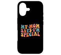 Carcasa para iPhone 17 My Mom Says I'm Special Groovy Vintage Stylish Son Daughter