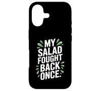 Carcasa para iPhone 17 My Salad Fought Back Once Foodie Humor Vegano Vegetariano Broma