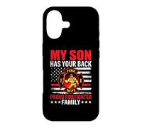 Carcasa para iPhone 17 My Son Has Your Back Proud Firefighter Family American Flag