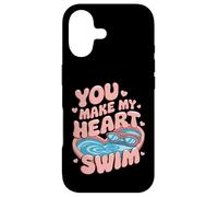 Carcasa para iPhone 17 Nadador Día de San Valentín You Make My Heart Swim