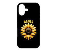 Carcasa para iPhone 17 Nadia - Hermoso diseño de Girasol para niñas con Nombre Nadia