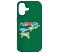 Carcasa para iPhone 17 Nature Trout Illustration Vintage Fly Fishing Retro Graphic