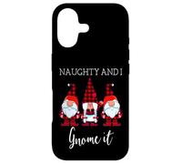 Carcasa para iPhone 17 Naughty and I GNOME It Christmas Three Buffalo Plaid Gnomos