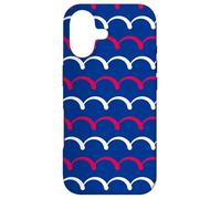 Carcasa para iPhone 17 Navy Blue Crimson White Red Arched Semicircle Pattern