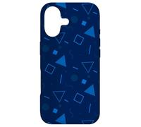 Carcasa para iPhone 17 Navy Blue Triangle Circle Square Geometric Memphis Pattern