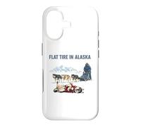 Carcasa para iPhone 17 Neumático pinchado en Alaska Humor Divertido Perro Trineo para Alaska Husky