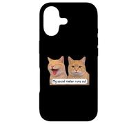 Carcasa para iPhone 17 Neurospicy My Social Meter Runs out Funny Introvert Cat Meme