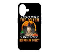 Carcasa para iPhone 17 Never Mind The Witch Beware of Norwegian Forest Halloween