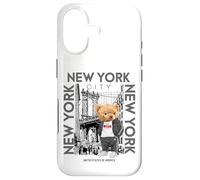 Carcasa para iPhone 17 New York City Teddy Bear with The Dumbo Manhattan Bridge
