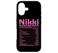 Carcasa para iPhone 17 Nikki Nombre Nutrición Datos Personalizados Mujeres Niña Rosa Lindo
