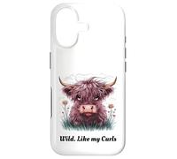 Carcasa para iPhone 17 Niños de Highland Cow «Wild Like My Curls» I Love Curls para niños pequeños