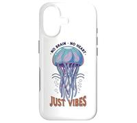 Carcasa para iPhone 17 No Brain No Heart Just Vibes Medusa Océano Animal