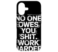 Carcasa para iPhone 17 NO One Owes You Shit Work Harder Frase Motivación Glitch