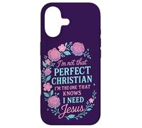 Carcasa para iPhone 17 No Soy Tan Cristiano Necesito Jesús Fe Mujeres