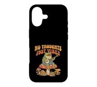 Carcasa para iPhone 17 No Thoughts Just Vibes Frog Mindfulness Meditation Mushroom