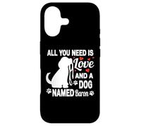 Carcasa para iPhone 17 Nombre de Perro Personalizado Baron Cute Dog Pet Lover