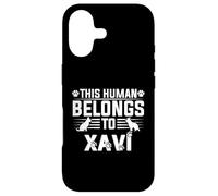 Carcasa para iPhone 17 Nombre de Perro Xavi Regalo Personalizado This Human Belongs To a