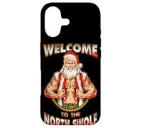 Carcasa para iPhone 17 North Swole Santa Músculos Gimnasio Motivación Tatuajes Divertido