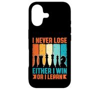 Carcasa para iPhone 17 Nunca pierdo, gano o aprendo Divertido Amante del ajedrez