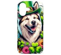 Carcasa para iPhone 17 Obra de Arte del Día de San Patricio de un Perro Esquimal Canadiense