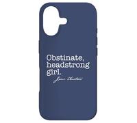 Carcasa para iPhone 17 OBSTINADA, Headstrong Girl Jane Austen Quote Meme EN LA Espalda