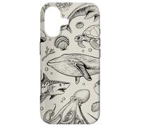 Carcasa para iPhone 17 Ocean Life Dolphin Beach Fish 90s Vintage Graphic