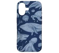 Carcasa para iPhone 17 Ocean Life Sea Whale Dolphin Beach 90s Vintage Graphic