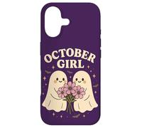 Carcasa para iPhone 17 October Girl Cosmos Flower Cute Ghost Halloween Cumpleaños