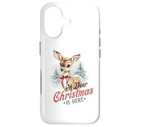Carcasa para iPhone 17 Oh Deer Christmas is Here, Lindo Animal de bambú Vintage de Invierno