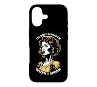 Carcasa para iPhone 17 Only Sarcastic Speak Funny Sarcasm Cita Retro Pop Art Woman