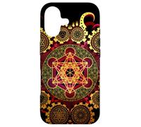 Carcasa para iPhone 17 Oro Orgánica Merkaba Geometría Sagrada Simetría Psicodélica