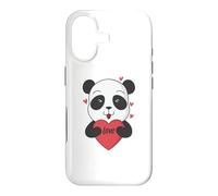 Carcasa para iPhone 17 Oso Panda con Gran corazón Amor