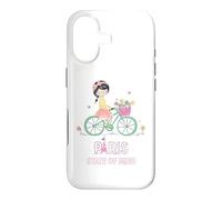 Carcasa para iPhone 17 París Mente Bicicleta Chica Torre Eiffel Estética Viaje Amor