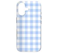 Carcasa para iPhone 17 Pastel Blue Gingham Squares Classic Plaid Baby Boy Pattern