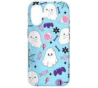 Carcasa para iPhone 17 Pastel Goth Aesthetic Cute Spooky Ghost Bat Girl in Blue